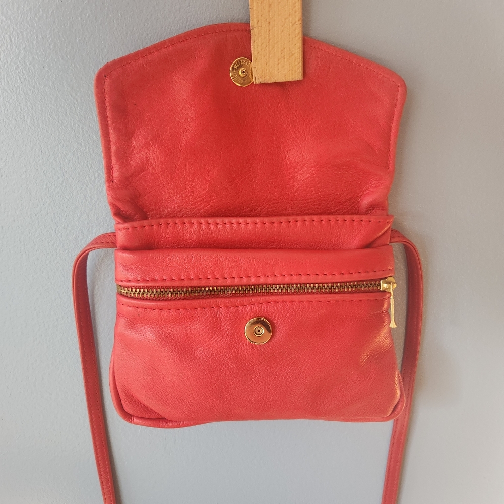SOLD Red Leather Mini Small Crossbody Bag - Picture 3 of 16